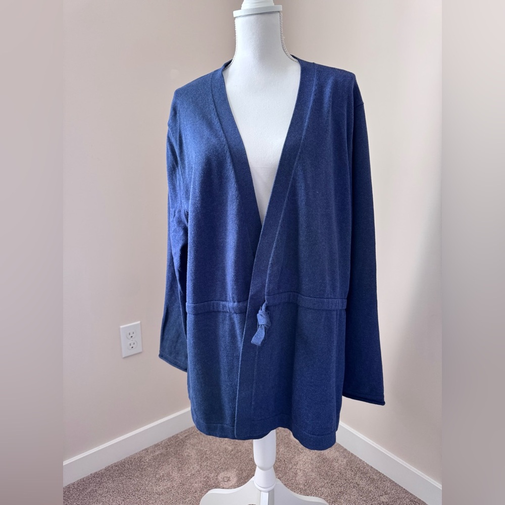 Haven by Talbots Navy Blue Open Cardigan